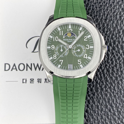[파텝필립] 남성용 아쿠아넛 5261R 루스 연간 캘린더 문페이즈 39.9mm 오토매틱 Cal.324 S C 타입 그린 다이얼 pat2269
