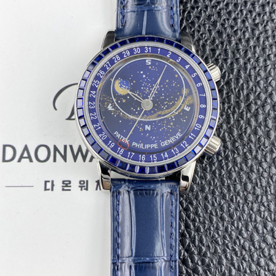 [파텍필립] 남성용 그랜드 컴플리케이션 6104P 문페이즈 43mm 오토매틱 Cal.240 타입 블루 다이얼 pat2274