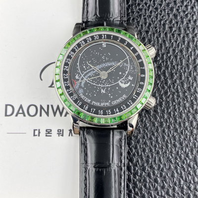 [파텍필립] 남성용 그랜드 컴플리케이션 6104P 문페이즈 43mm 오토매틱 Cal.240 타입 블랙 다이얼 pat2276