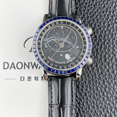 [파텍필립] 남성용 그랜드 컴플리케이션 6104P 문페이즈 43mm 오토매틱 Cal.240 타입 블랙 다이얼 pat2278
