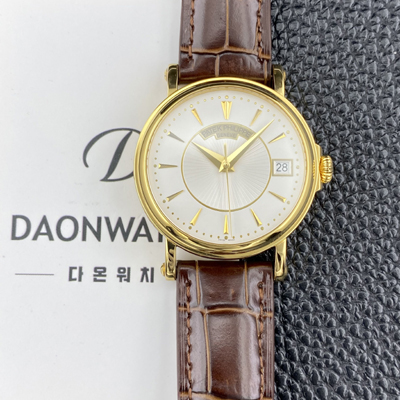 [파텍필립] 남성용 칼라트라바 5153R 가죽줄 18K 옐우골드 38mm 오토매틱 Cal.324 타입 화이트 다이얼 pat2282
