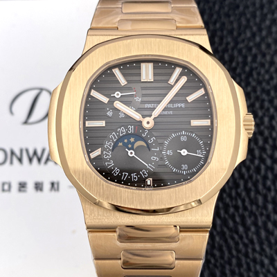 [파텍필립] 남성용 하이엔드 노틸러스 5712/1R-001 문페이즈 오토매틱 Cal.240 PS 타입 40mm 메탈줄 브라운 다이얼 pat2283