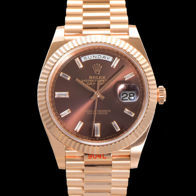 [로렉스] 남성용 데이데이트 m228235-0003 18K 로즈골드 40mm 오토매틱 Cal.3255 타입 브라운 다이얼 rol5298