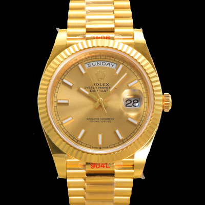 [로렉스] 남성용 데이데이트 m228238-0003 18K 옐로우골드 40mm 오토매틱 Cal.3255 타입 샴페인 다이얼 rol5299