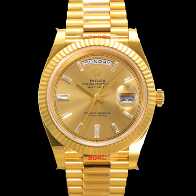 [로렉스] 남성용 데이데이트 m228238-0005 18K 옐로우골드 40mm 오토매틱 Cal.3255 타입 샴페인 바게트 다이얼 rol5300