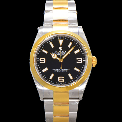 [로렉스] 남성용 New 신형 익스플로러 m124273-0001 옐로우골드 오이스터 스틸 36mm 오토매틱 Cal.3230 무브먼트 블랙 다이얼 rol5306