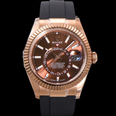 [로렉스] 남성용 스카이더웰러 m336235-0002 18K 로즈골드 42mm 오토매틱 Cal.9002 타입 우레탄줄 초콜렛 다이얼 rol5312
