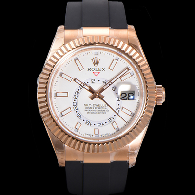 [로렉스] 남성용 스카이더웰러 m336235-0003 18K 로즈골드 42mm 오토매틱 Cal.9002 타입 우레탄줄 화이트 다이얼 rol5313