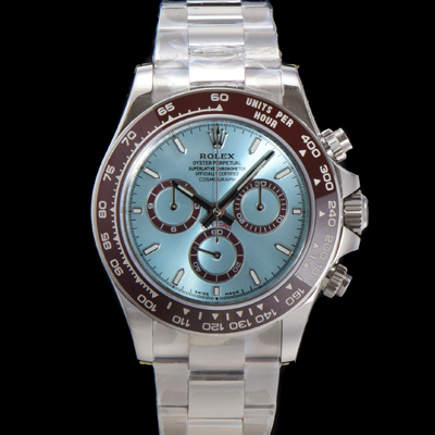[로렉스] 남성용 코스모그래프 데이토나 플래티넘 m126506-0001 세라믹 베젤 40mm 크로노그래프 7750 오토매틱 무브먼트 아이스 블루 다이얼 rol5320