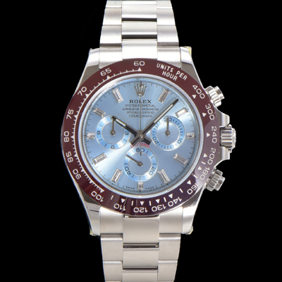 [로렉스] 남성용 코스모그래프 데이토나 플래티넘 m116506-0002 세라믹 베젤 40mm 크로노그래프 7750 오토매틱 무브먼트 아이스 블루 다이얼 rol5322