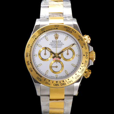 [로렉스] 남성용 코스모그래프 데이토나 m126503-0001 18K 옐로우골드 40mm 크로노그래프 7750 오토매틱 무브먼트 화이트 다이얼 rol5333