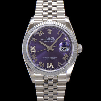 [로렉스] 남성용 데이저스트 m126234 로마인덱스 36mm 오토매틱 Cal.3235 무브먼트 퍼플 다이얼 rol5356