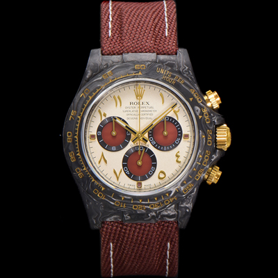 [로렉스]남성용 데이토나 포지드카본 커스텀 40미리 크로노그래프 오토매틱 Cal.4130 무브먼트 샴페인 다이얼 rol5367