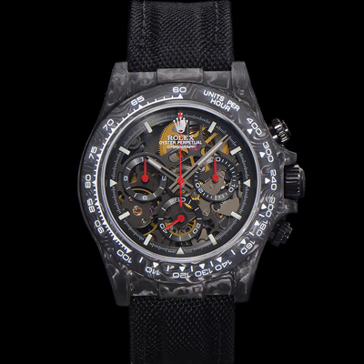 [로렉스]남성용 데이토나 포지드카본 40mm 크로노그래프 오토매틱 Cal.4130 무브먼트 스켈레톤 다이얼 rol5370