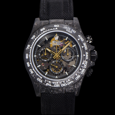 [로렉스]남성용 데이토나 포지드카본 40mm 크로노그래프 오토매틱 Cal.4130 무브먼트 스켈레톤 다이얼 rol5371