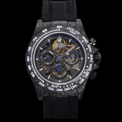 [로렉스]남성용 데이토나 포지드카본 40mm 크로노그래프 오토매틱 Cal.4130 무브먼트 스켈레톤 다이얼 rol5372