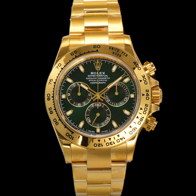 [로렉스] 남성용 New 데이토나 헐크 1:1수제공정형 m116508-0013 '존 메이어' 옐로우골드 40mm 오토매틱 Cal.4130 무브먼트 그린 다이얼 rol5386