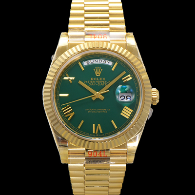 [로렉스] 남성용 New 데이데이트 m228238-0061 무게187g 18K 옐로우골드 40mm 오토매틱 Cal.2836-2 타입 그린 다이얼 rol5397