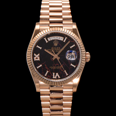 [로렉스] 남성용 New 데이데이트 m128235-0041 무게173g 18K 로즈골드 프레지던트 36mm 오토매틱 Cal.2836-2 타입 아이젠키젤 다이얼 rol5405