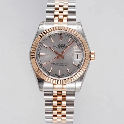 [로렉스] 여성용 데이져스트 178271 플루티드 18k 로즈골드 31mm 쥬빌레 오토매틱 2236타입 실버 다이얼 rol5446
