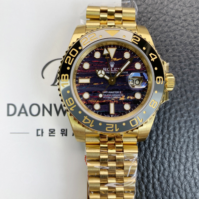 [로렉스] 남성용 지엠티 마스터 126718GRNR 타이거 아이언 18K 옐우골드 오토매틱 Cal.3285타입 브라운 다이얼 rol5612
