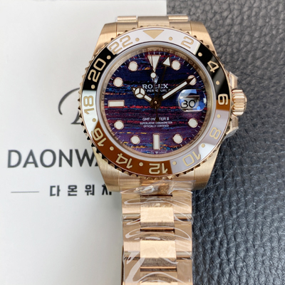 [로렉스] 남성용 지엠티 마스터 126715CHNR 타이거 아이언 18K 로즈골드 오토매틱 Cal.3285타입 브라운 다이얼 rol5613