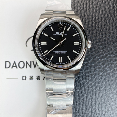 [로렉스] 남성용 오이스터 퍼페추얼 m126000 오토매틱 칼리버 3230타입 36미리 메탈시계 블랙 다이얼 rol5616