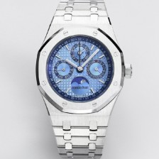 [오데마피게] 남성용 로얄오크 26574 퍼페츄얼 캘린더 문페이즈 41mm 아이스블루 다이얼 신형 5134 오토매틱 무브먼트 aud4210