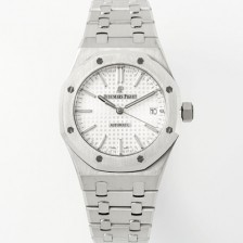 [오데마피게] 남성용 하이엔드 15450ST 로얄오크 37mm 오토매틱 Cal.3120무브먼트 실버 와플 다이얼 aud6522