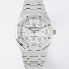 [오데마피게] 남성용 15400ST.OO.1220ST.02 로얄오크 41mm 오토매틱 Cal.3120무브먼트 실버 와플 다이얼 aud6526