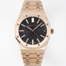 [오데마피게] 남성용 로얄오크 셀프와인딩 15510OR.OO.D002CR.02 18K 로즈골드 41mm 오토매틱 Cal.4302 무브먼트 블랙 와플 다이얼 aud6549