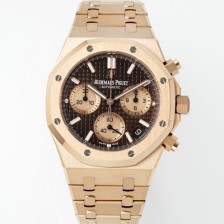 [오데마피게] 남성용 로얄오크 26239OR.OO.1220OR.02 크로노그래프 18K 로즈골드 41mm 오토매틱 Cal.4401 타입 브라운 와플 다이얼 aud6558