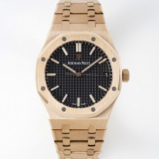 [오데마피게] 남성용 로얄오크 하이엔드 15500OR.OO.1220OR.01 18K 로즈골드 최신형 Cal.4302 셀프와인딩 무브먼트 41MM 그랜드 파피스리 패턴 블랙 다이얼 aud6566