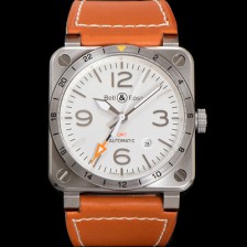 [벨엔로즈] 남성용 인스트루먼트03 BR0393-GMT-STSCA 오토매틱 2836타입 42mm 우레탄줄 화이트 다이얼 bel4118