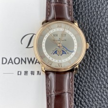 [블랑팡] 남성용 빌레레 퀀탬 컴플레트 40mm 문페이즈 18K 로즈골드 오토매틱 Cal.6654타입 그레이 다이얼 bla4217