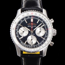 [브라이틀링] 남성용 네비타이머 AB0138211B1P1 크로노그래프 ETA7750-2 타입 오토매틱 43mm 가죽줄 블랙 다이얼 bre5996