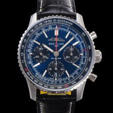 [브라이틀링] 남성용 네비타이머 AB0139241C1P1 크로노그래프 ETA7750-2 타입 오토매틱 43mm 가죽줄 블루 다이얼 bre5999