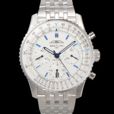 [브라이틀링] 남성용 네비타이머 AB0139A71G1A1 크로노그래프 ETA7750-2 타입 오토매틱 43mm 메탈줄 화이트 다이얼 bre6002
