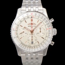 [브라이틀링] 남성용 네비타이머 AB0139211G1P1 크로노그래프 ETA7750-2 타입 오토매틱 43mm 메탈줄 화이트 다이얼 bre6003