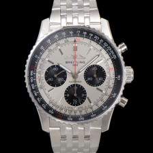 [브라이틀링] 남성용 네비타이머 AB0138241G1A1 크로노그래프 ETA7750-2 타입 오토매틱 43mm 메탈줄 실버 다이얼 bre6008