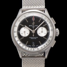 [브라이틀링] 남성용 프리미에르 AB0118371B1P2 크로노그래프 7750 타입 오토매틱 42mm 메쉬밴드 블랙 다이얼 bre6022