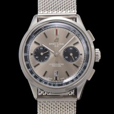 [브라이틀링] 남성용 프리미에르 AB0118221B1P2 크로노그래프 7750 타입 오토매틱 42mm 메쉬밴드 그레이 다이얼 bre6023