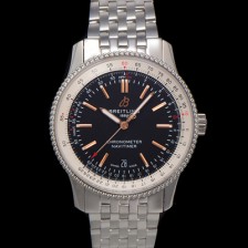 [브라이틀링] 남성용 네비타이머 A17326241B1A1 크로노그래프 오토매틱 2824 타입 41mm 메탈줄 블랙 다이얼 bre6032