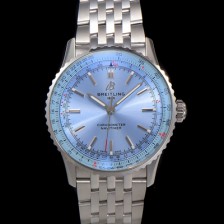 [브라이틀링] 남성용 네비타이머 A17329171C1A1 크로노그래프 오토매틱 2824 타입 41mm 메탈줄 아이스 블루 다이얼 bre6037