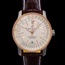 [브라이틀링] 남성용 네비타이머 U17326211G1P1 크로노그래프 오토매틱 2824 타입 41mm 가죽줄 화이트 다이얼 bre6043