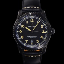 [브라이틀링] 남성용 네비타이머 M17314101B1X1 블랙 PVD 코팅 오토매틱 2824 타입 41mm 가죽줄 블랙 다이얼 bre6055