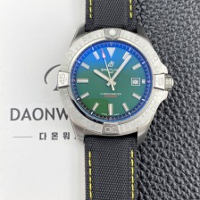 [브라이틀링] 남성용 어벤져 44mm 나일론줄 오토매틱 2836-2 타입 그린 다이얼 bre6063