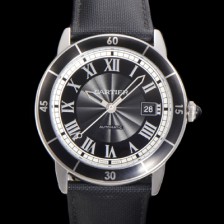 [까르띠에] 롱드 끄로아지에 WSRN0003 오토매틱 ETA2824-2 42mm 남성용시계 나토천스트랩 블랙 다이얼 car69311