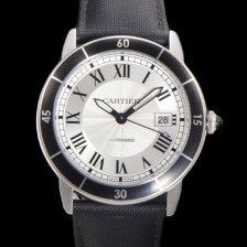 [까르띠에] 롱드 끄로아지에 WSRN0002 오토매틱 ETA2824-2 42mm 남성용시계 나토천스트랩 화이트 다이얼 car69312