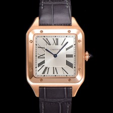 [까르띠에] 남성용 산토스 WSSA0022 쿼츠 46.6mm L 사이즈 쿼츠 18K 로즈골드 화이트 다이얼 car69322